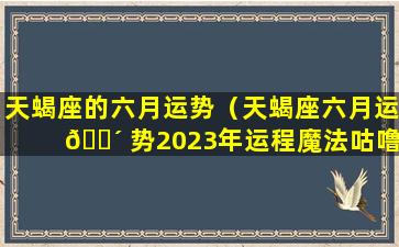 天蝎座的六月运势（天蝎座六月运 🌴 势2023年运程魔法咕噜）